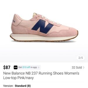 New Balance Women’s size 6 NB 237 pink and navy sneakers